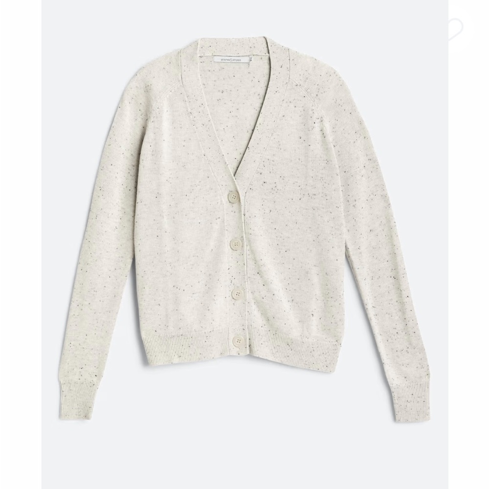 Gray and cream marled cardigan